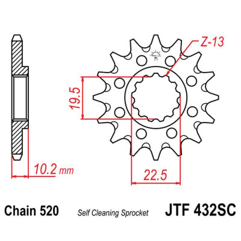 Купить Звездочка передняя JT Sprockets (шаг 520 ) JT JTF432